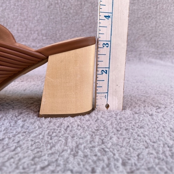 Rachel Zoe Tara Peep Toe Mule Heeled Sandal in Cognac Sz 5.5 - Picture 12 of 12